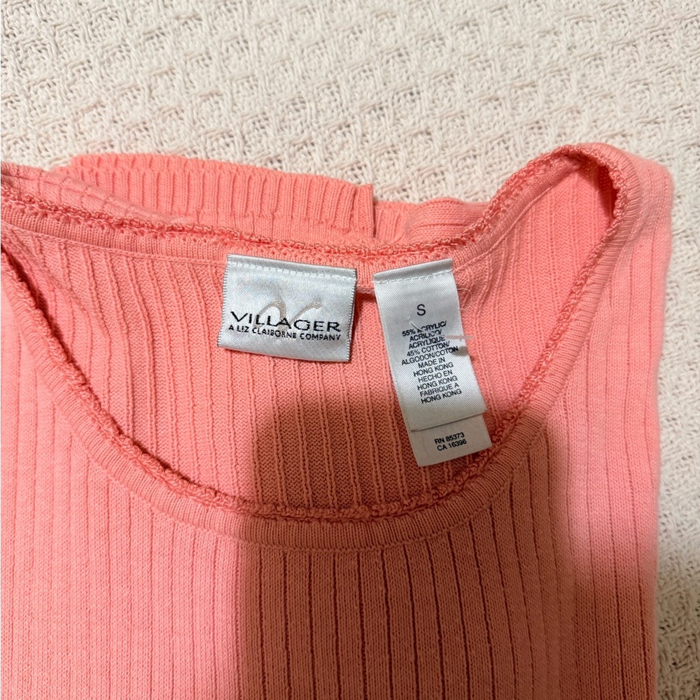 Villager Ribbed Tank Top in Coral Peach